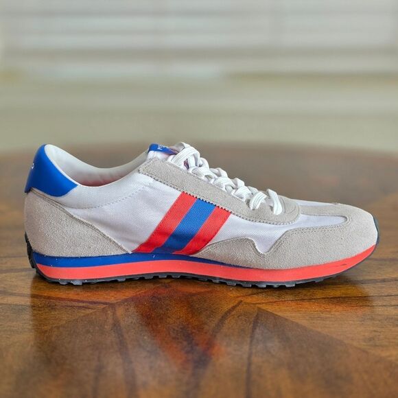 Polo Ralph Lauren Train 90-SK-ATH P-Wing Shoes White Grey Blue Red Men's 10.5 LE - Picture 10 of 14